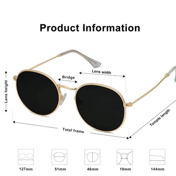 Classic round frame polarized Sunglasses - Picture 4 of 4